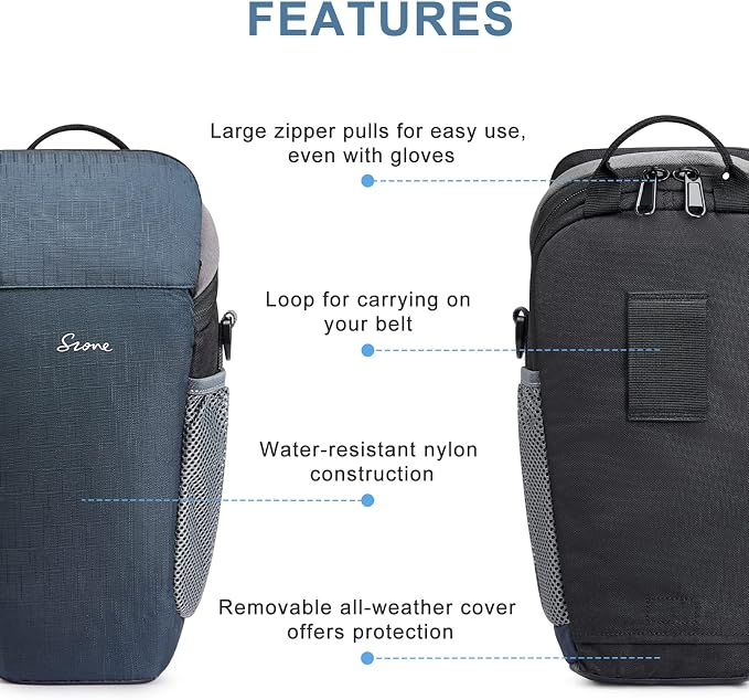 S-ZONE Camera Bag DSLR/SLR Waterproof Camera Case for Photographers Holster Compatible with Nikon Canon Sony | Strong Buckle,Rain Cover,Compatible with Nikon Canon Sony - Image 4