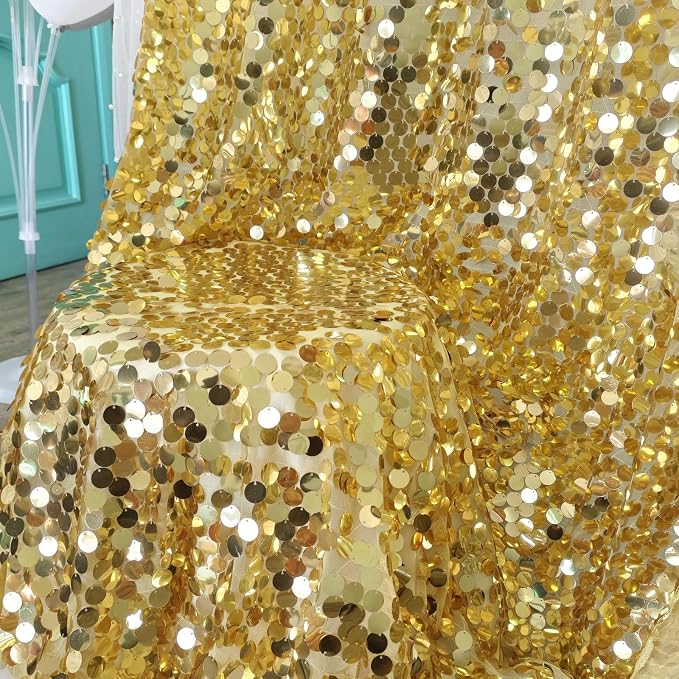 9FTx10FT Gold Sequin Backdrop Large for Party Decor, 1 Panel | Glitter Sparkle, Photography Props for Christmas Party Wedding Birthday Wall Decor - Image 6