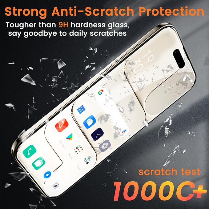 Lesakit 4 Pack Privacy Screen Protector for iPhone 17 Air 6.5-Inch with 4 Pack Camera Lens Protector, Anti Spy Tempered Glass Film 9H Hardness Bubble Free Case Friendly - Image 4