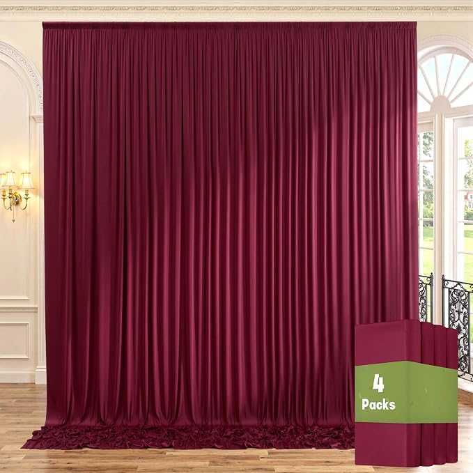 20ft x 10ft Wrinkle Free Maroon Backdrop Curtains for Parties, Thick Fabric Burgundy Backdrop Drapes for Wedding Background Baby Shower Birthday Parties by ENJOYYOURPARTY