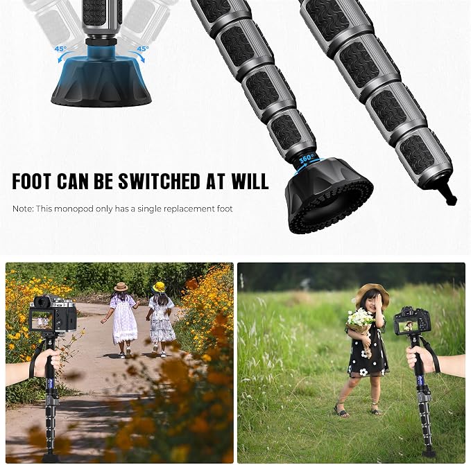 LEOFOTO Carbon Fiber Camera Monopod, Lightweight Travel Monopod with Quick Lock System for DSLR, DV, Video Camcorder, Phone Holder, Weight 0.6kg/1.32lb, Maximum Load 30kg/66lb - Image 3