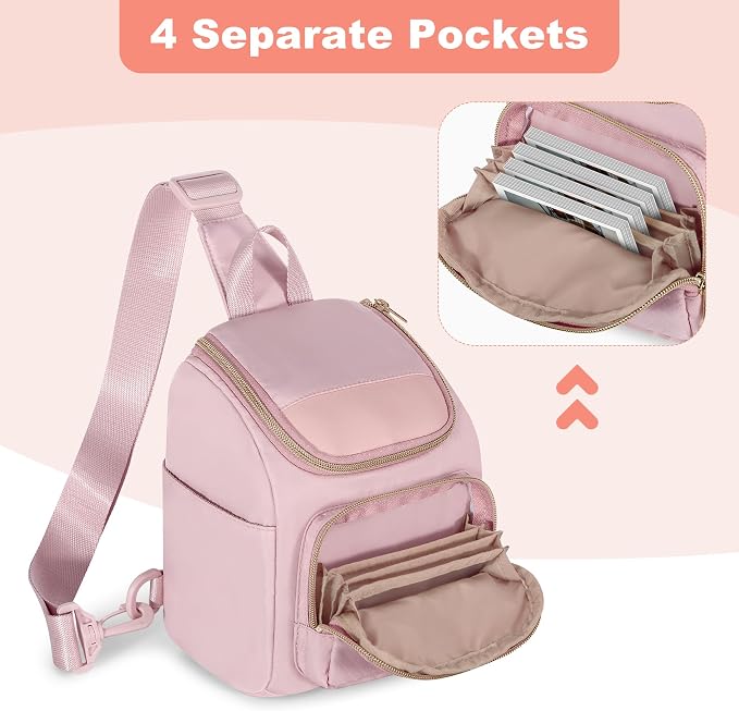 Camera Sling Bag Compatible with Polaroid Now, Flip, Now+, Go Gen2 | Crossbody Camera Case with Adjustable Strap, Multiple Pockets for Instant Film Camera Bag, Protective Carrying Bag - Image 3