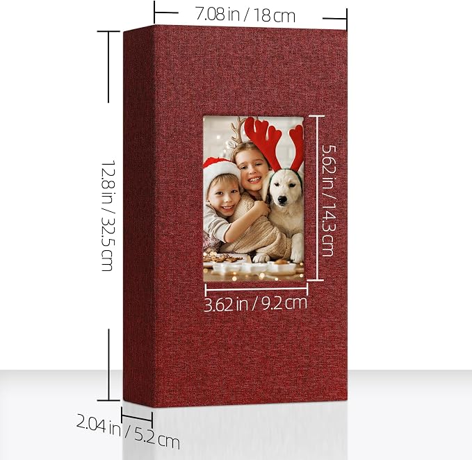 Vienrose 4x6 Photo Album, 2 Pack, 600 Photos, Red | Linen Cover, Photo Album Book, Baby Memory Book, Wedding Family - Image 2