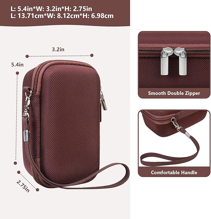 Carrying Case for Canon PowerShot SX740 HS, SX730 HS Camera, Brown | SX720 HS, SX620 HS, G7 X Mark III, G7 X Mark II Digital Camera, Storage Holder Travel Bag with Mesh Pocket for Battery Pack - Image 4