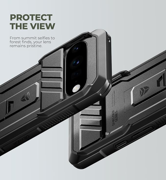Dexnor for Google Pixel 11 Pro XL Case with Slide Camera Cover & 2 Front Frames & Built-in Screen Protector & Kickstand,Full-Body Shockproof Protective Cover Heavy-Duty Rugged Cases,Black(2026) - Image 3