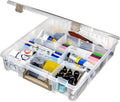ArtBin 9007AB Super Satchel with Removable Dividers, Portable Art & Craft Organizer with Handle, [1] Plastic Storage Case, Clear | Up to 12 Removable Dividers, 15.25 x 14 x 3.5 Inches, Secure Latches, Carry Handle, Stackable Polypropylene by ArtBin