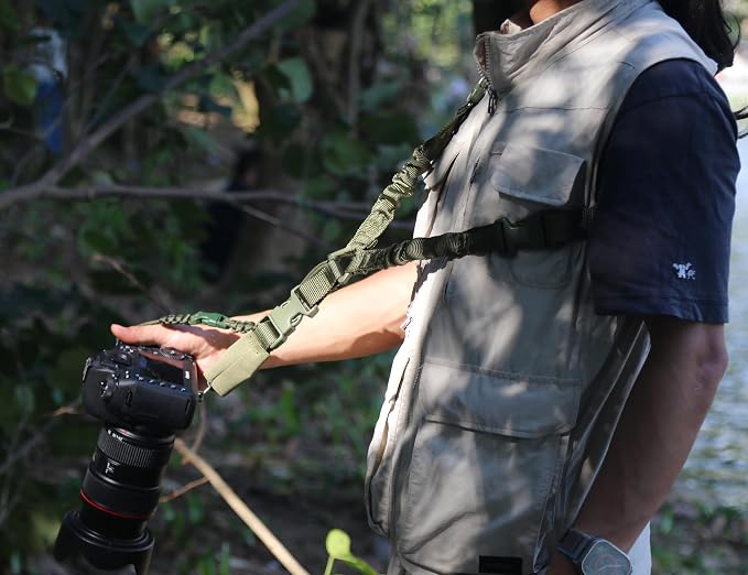 Camera Shoulder Strap Quick Release with Safety Tether, Unique Adjustable Camera Neck Strap for Nikon for Sony for Canon for Olympus DSLR Camera - Army Green - Image 6