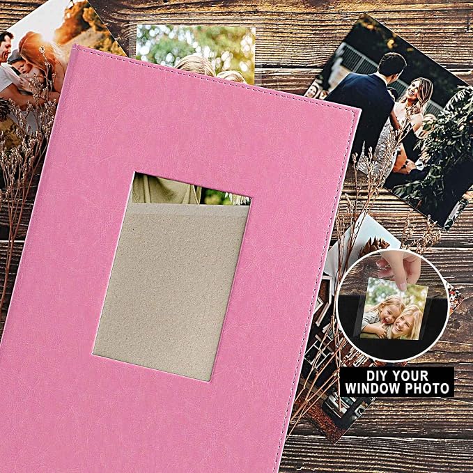 Ywlake Photo Album 4x6 300 Pockets, Leather Photo Albums Holds 300 Horizontal Only Pictures Pink - Image 3