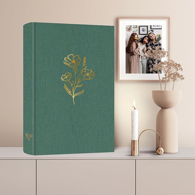 Holoary Photo Album 4x6 300 Photos, 300 Pockets 4”x6” Picture Album, Linen Fabric Cover Big Picture Book for Photos with Writing Area, 4x6 Photo Albums for Family Weddings Travel Memories(Dark Green) - Image 6