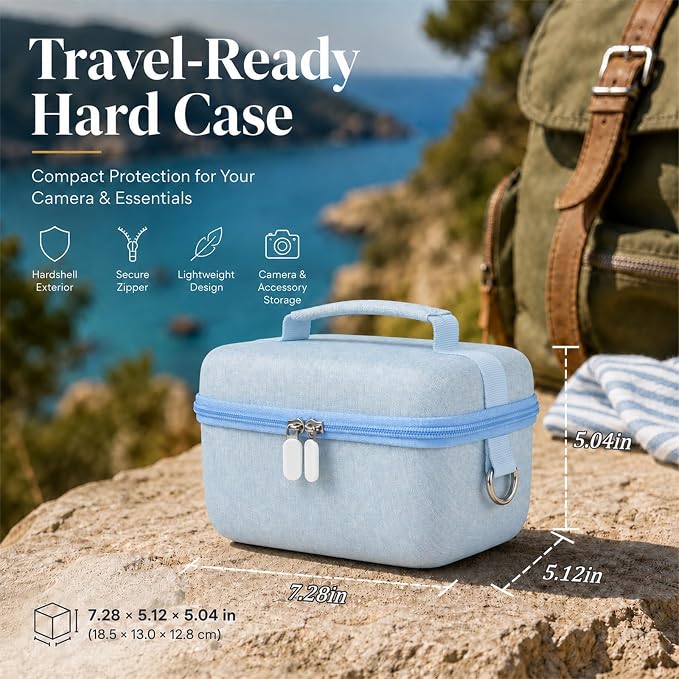 Comecase Large Travel 4K Vlogging Camera Case for Duluvulu/for AUREAPIX | Outdoor Camera Storage with 2 Dividers and Mesh Pocket, for Vloggers and Content Creators, Trip Ready, Blue - Case Only - Image 5