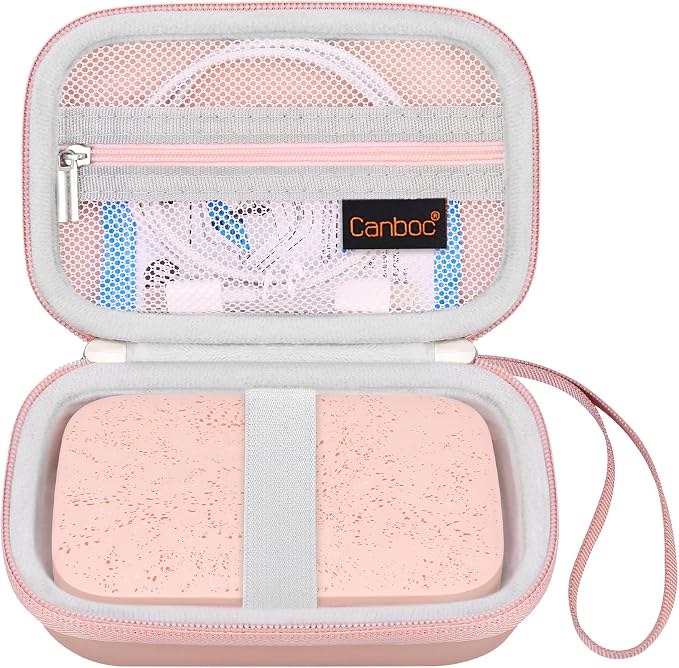 Canboc Carrying Case for HP Sprocket Portable 2x3 Instant Photo Printer | For Kodak Step Wireless Mobile Photo Printer, Zipper Mesh Bag fits Photo Paper Cable, Rose Gold by Canboc