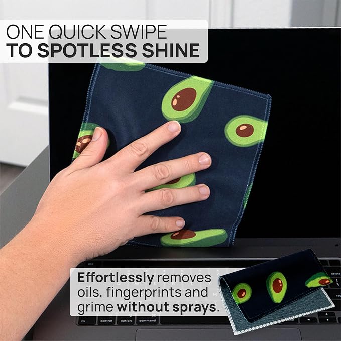Microfiber Wholesale Quick Cloth Glasses Cleaning Cloths 8x8 Avocado 1-Pack | with Case | Double-Sided Lens Cleaner for Eyeglasses, Camera, Screens & Glass | Reusable Microfiber Glass Polishing Cloths - Image 2