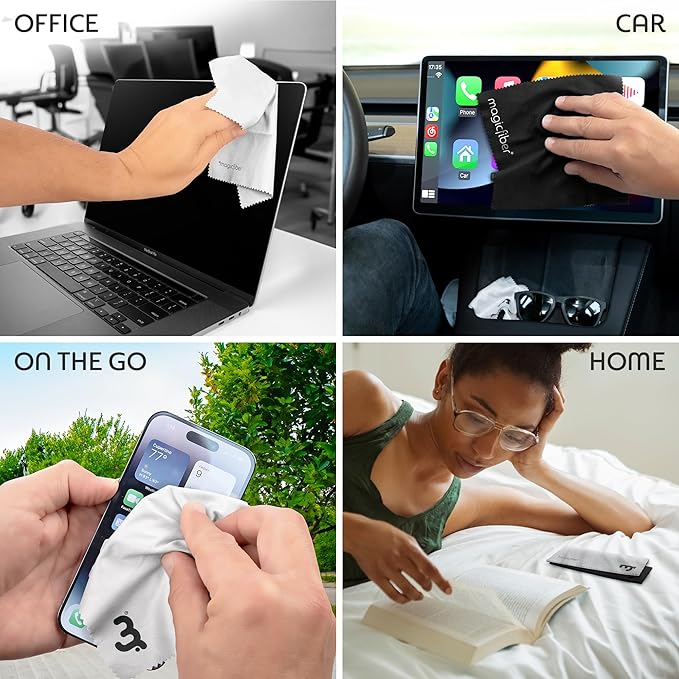 MagicFiber Microfiber Cleaning Cloth, Glasses Cleaner, Eyeglass Wipes, 13pk | Clean Eye Glasses, Lenses, Screens, Cameras, Sunglasses, Watches, Electronics, & More - Image 5