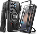 TONGATE Magnetic Stand for Samsung Galaxy S26 Ultra Case, Compatible with Magsafe, [Camera Cover & 2 Front Frames][Military Drop Protection] S26 Ultra Case Built-in Screen Protector & Belt Clip, Black by TONGATE