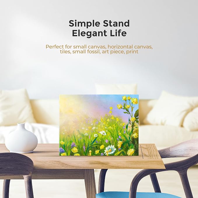 TR-LIFE Plate Display Stand - 4.5 Inch Holder + Metal Frame for Picture, Decorative Plate, Photo Easel, Tabletop Art (Gold 2 Pack) - Image 7