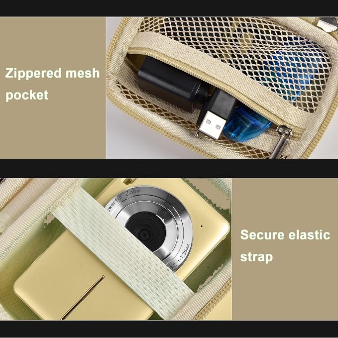 ALKOO Digital Camera Case for CAMKORY/Pouch for KODAK PixproLight Brown | for Lecran/for VAHOIALD Point and Shoot Camera, Hard Carrying Case with Mesh Pocket, Compact for Vlogging, Travel and Storage - Image 6