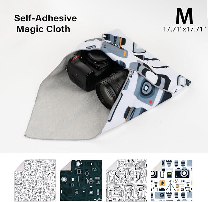 Camera Wrap, Protective Wrap Anti-Scratch Lens pouche, Magic Self-Adhesive Cloth, Universal Storage Cloth for DSLR, Smartphones, Laptops, electronics,Cosmetic,whatever you need to protect - Image 2