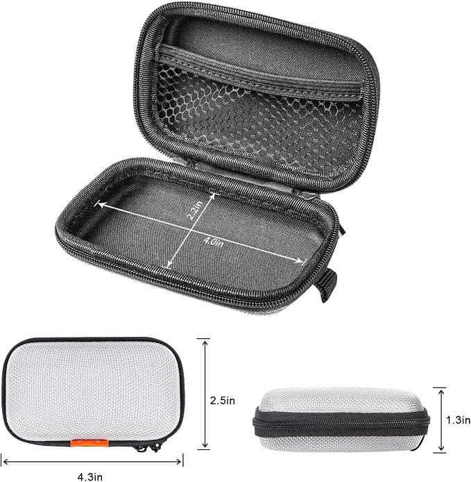 Silver Small EVA Electronic Carrying Case, Hard Shell Zipper Pouch | Protection Bag for Earbud, Wired Earpiece, Bluetooth Headset, Charger, Cell Phone Accessories, Gadgets - Image 4