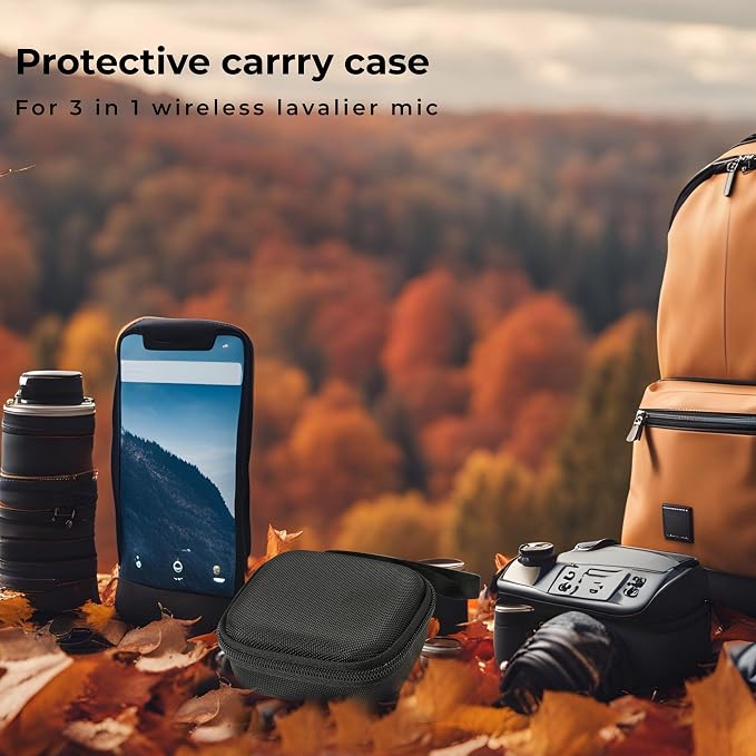 Portabe Wireless Microphone Case Lav Mic Bag Audio Gear Travel Case for PQRQP 3 in 1 Wireless Lavalier Microphones Lapel Mics Plug-Play Clip on Lapel Mic wireless lavalier microphone systems - Image 3