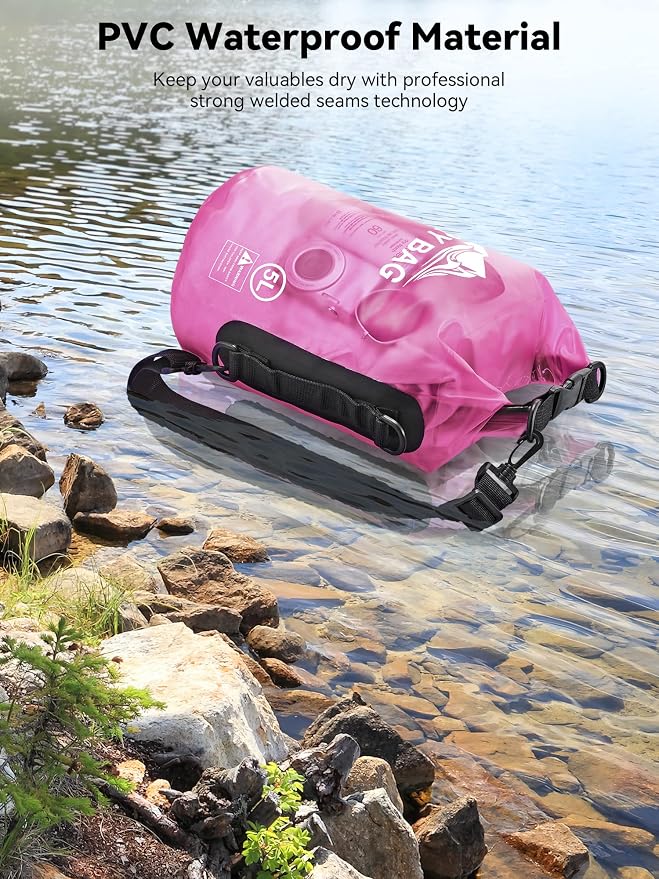 HEETA Dry Bag Waterproof Backpack with Phone Case 5L/10L/20L/30L/40L | Roll Top Lightweight Dry Storage Bag for Women Men, Travel Boating Kayaking Paddle Board Camping Beach Essentials Accessories - Image 3
