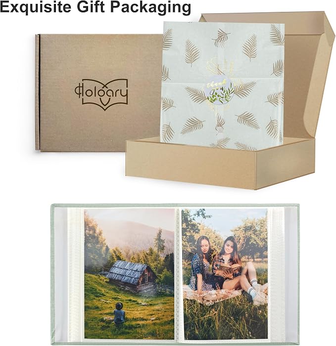 Holoary Photo Album 4x6 200 Photos, 200 Pockets 4”x6” Picture Album, Linen Fabric Cover Big Picture Book for Photos with Writing Area, 4x6 Photo Albums for Family Weddings Travel Memories(Sage) - Image 9