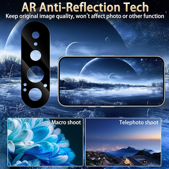 SiHPuoy Camera Lens Protector for Google Pixel Pro XL Tempered Glass 11FT | 4 Pack, 9H+ Hardness, Military Grade Shatterproof, Anti-Scratch, Case Friendly, HD Camera Cover, Does not Affect Night Shots - Image 7