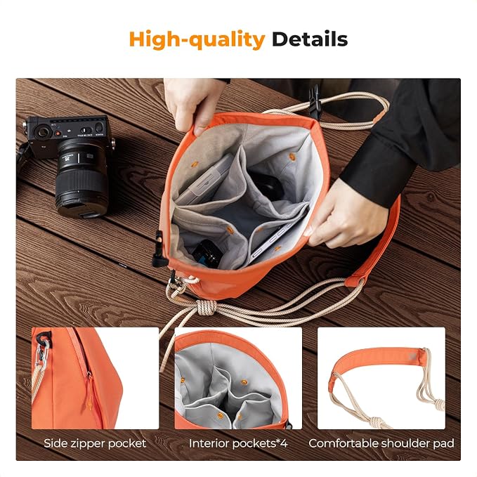 K&F CONCEPT Camera Sling Bag Small | Compact Camera Bag,Cute Soft Camera Pouch, Handbag, Urban Street Photography, BS05 - Image 4