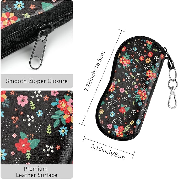 MoKo Sunglasses Soft Case Ultra Light Neoprene Zipper Eyeglass Case for Men Women - Image 3