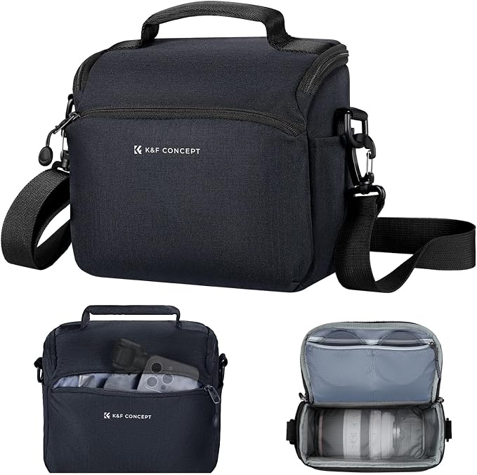 K&F CONCEPT Camera Sling Bag Small Crossbody Case | For DSLR/SLR Camera, Cute & Compact, Shoulder Photography Bags, Compatible for Canon/Nikon/Sony, BS09 by KFCONCEPT