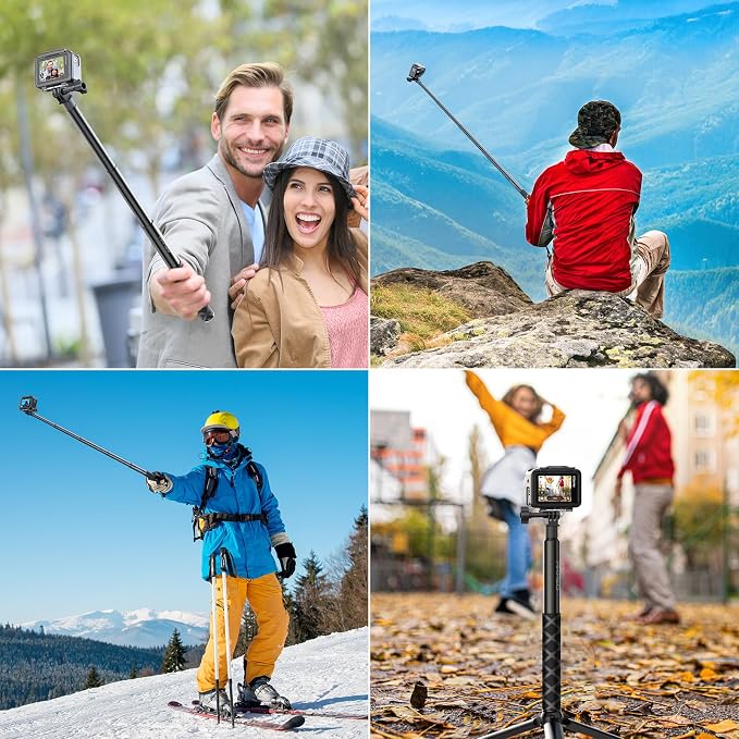 AKASO 49.2"/120cm Selfie Stick Tripod Extendable Action Camera Mount | Compatible with AKASO EK7000/Brave 4/EK7000 Pro/Brave 7 LE/Brave 7/GoPro Hero 13/12/11/10/ 9/Max/DJI Osmo Action 5/4/3 - Image 6