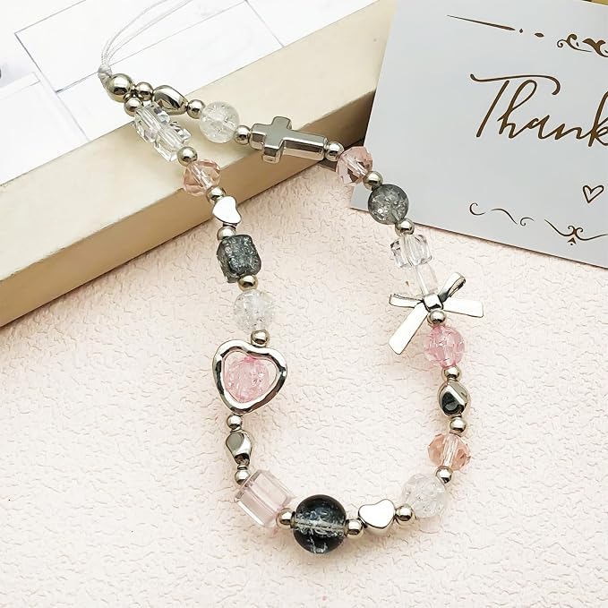 Beaded Camera Wrist Strap Cute Digital Camera Charm Lanyard Phone Chain Keychain Beaded Phone Lanyard Bag Charm - Image 7
