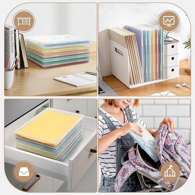 Photo Storage Box for 8" x 10" Photos, 6 Pack Plastic Scrapbook Paper Storage Organizer with Double Snap-Tight Latches, Clear Project Case for Scrapbooks, Card, Craft, A4 Files - Image 7