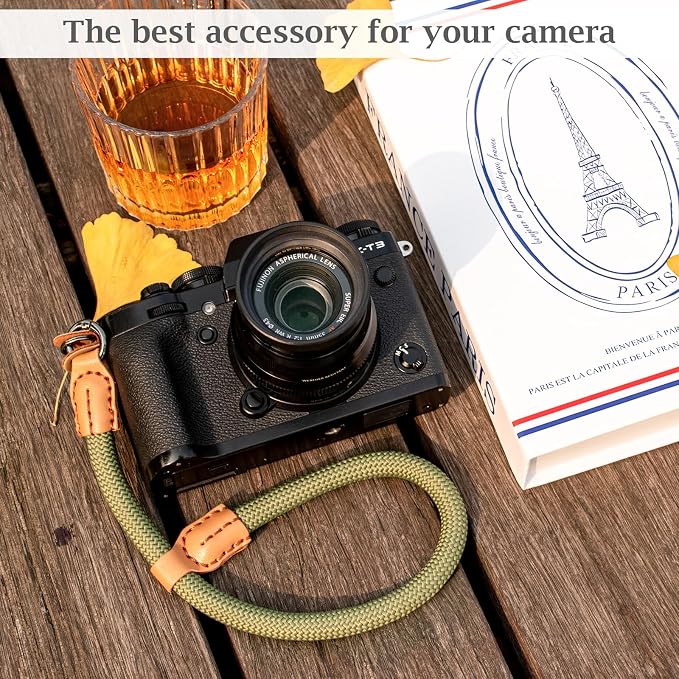 VOVMOEYA Rope Camera Wrist Strap,Camera Hand Strap Compatible with A6400 A6000 A7 IV,for Fujifilm X100V for Nikon Zf Z30 for Canon EOS R6 R7 R8 R10 Camera Wrist Straps for dslr - Green - Image 4