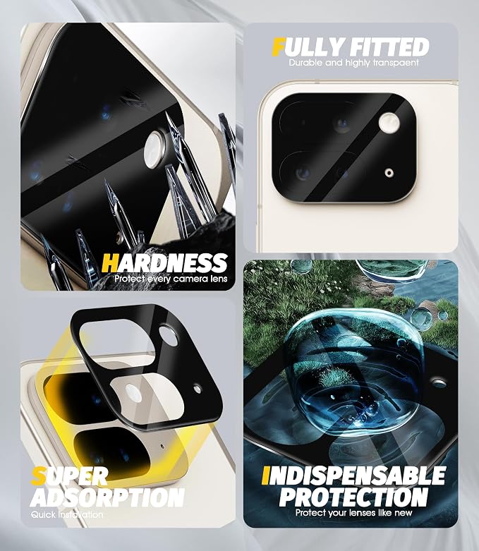 Orzero (3 Pack) Camera Lens Protector Compatible for Google Pixel 9 Pro Fold, Protector de Cámera Tempered Glass 9H Anti-Scratch Case Friendly Does Not Affect Night Shots and Flash - Image 2