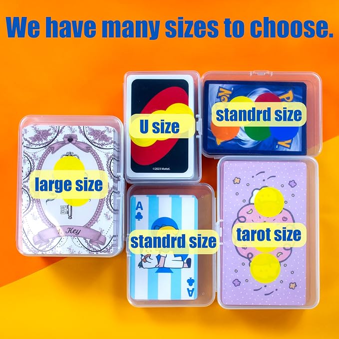 JINUPHION 8 Pcs Playing Card Case, Small Clear Box, Plastic Deck Box, Card Deck Holder, Game Card Storage Organizer (8 pcs Standard) (No Cards) - Image 7