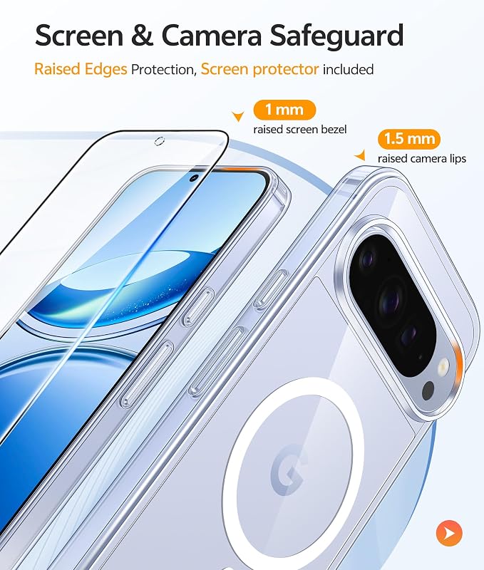 FNTCASE for Google Pixel 10 / Pixel 10 Pro Case, Compatible with Magsafe | Screen Protector, Anti Yellowing, 14FT Military Grade Drop Protection, Shockproof Protective Phone Cover, Transparent Clear - Image 4