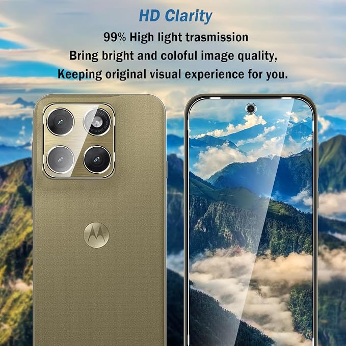 2+2 Pack for Motorola Edge 2026 Screen Protector with Camera Lens Protector,Full Coverage 9H Tempered Glass Film,HD Clear Scratch Resistant,Bubble-Free for Moto Edge 2026 Screen Protector - Image 7