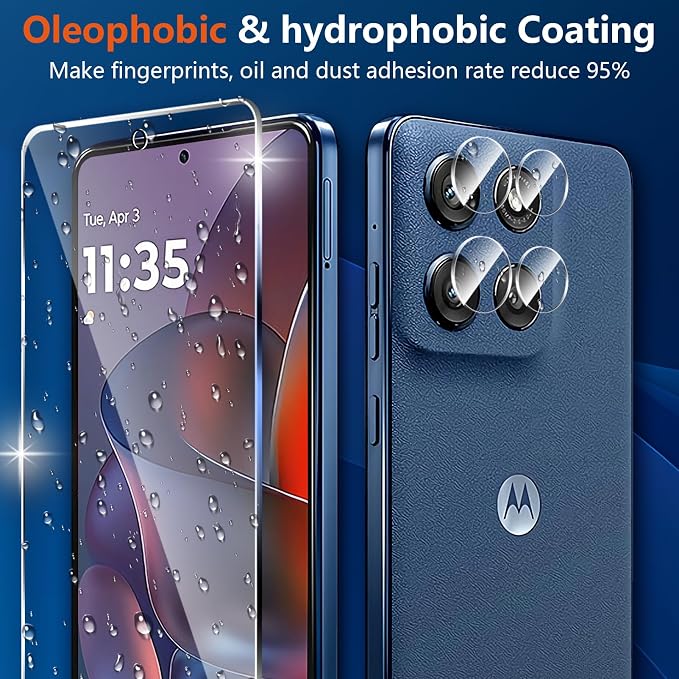(3+2 Pack) Designed for Motorola Moto G Stylus 5G 2025 Tempered Glass Screen Protector + Camera Lens Protector,[3D Touch][Bubble-Free][Anti-Scratch] Screen Protector Glass For Motorola G Stylus 2025 - Image 5