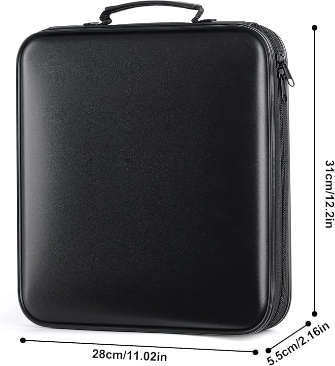 DVD Storage CD Case Holder: 160 Capacity CD Sleeves Black Disc Cases Binder for Car - CD Hard Organizer Box - Large DVD Wallet for Movie/Music/Game & Portable CD Book - Image 2