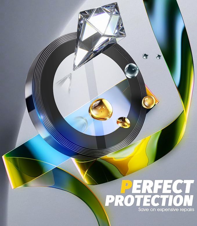 Orzero (2 Sets Camera Lens Protector for Samsung Galaxy Z Flip 8/Flip 7, [EZ Install] [Case-Friendly] 9H Tempered Glass CD Pattern Lens Cover, Military-Grade Shockproof, HD Clarity Anti-Glare - Gray - Image 5