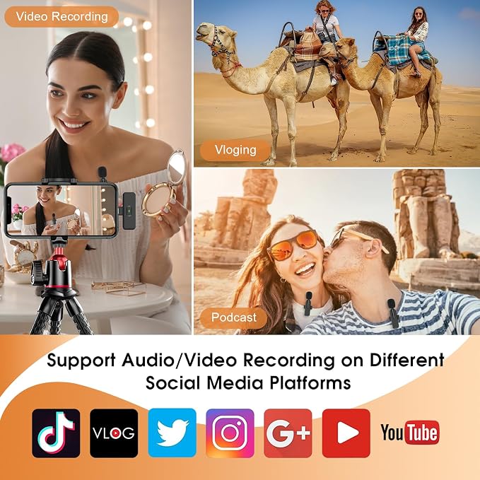MAYBESTA Wireless Lavalier Microphone for iPhone, iPad, Android - Bluetooth Lapel Phone Mic for Video Recording - Mini Clip on Microphones for YouTube Podcast Interview(2-in-1 Port) - Image 9