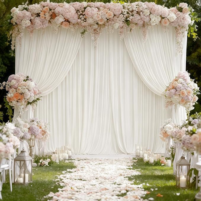Beige Backdrop Curtains-Wrinkle-Free Polyester Photography Drapes Party Curtain Background for Baby Shower Wedding Decorations- 8 X10FT (Beige) - Image 6
