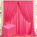 30 ft x 10 ft Wrinkle Free Fuchsia Backdrop Curtain for Parties, 6Panels Polyester Hot Pink Photo Backdrop Drapes for Wedding Birthday Party Baby Shower by Outpain