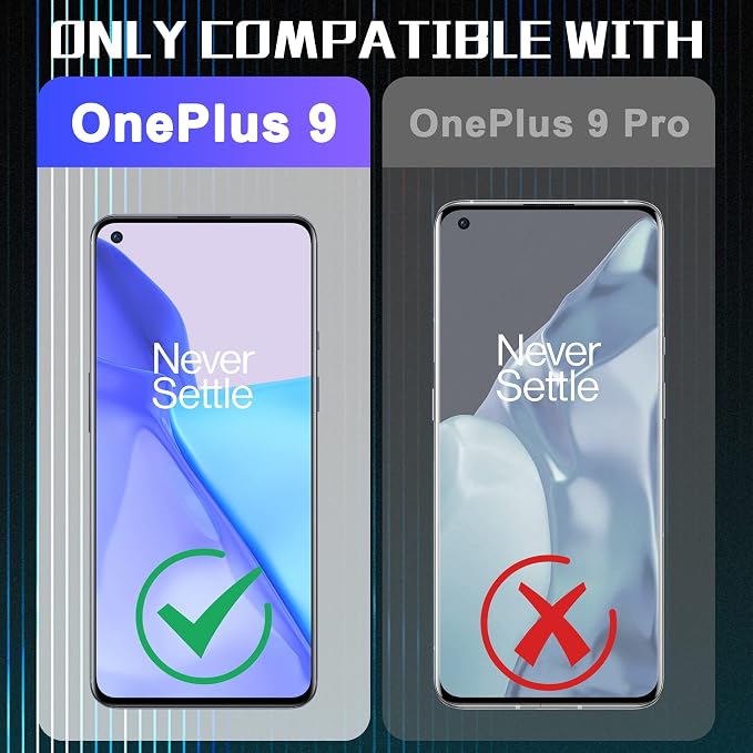 Orzero (2+2) Compatible for OnePlus 9, 2 Pack Tempered Glass Screen Protector + 2 Pack Glass Compound Acrylic Camera Lens Protector Anti-Scratch High Definition - Image 2