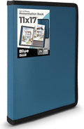 Dunwell 11x17 Art Portfolio Binder, 24-Sleeve, Black Mounting Paper, Blue | 24 Clear Sleeves, Displays 48 Pages, Black Mounting Paper Included, Artwork Storage, Acid-Free Poly Protection by Dunwell