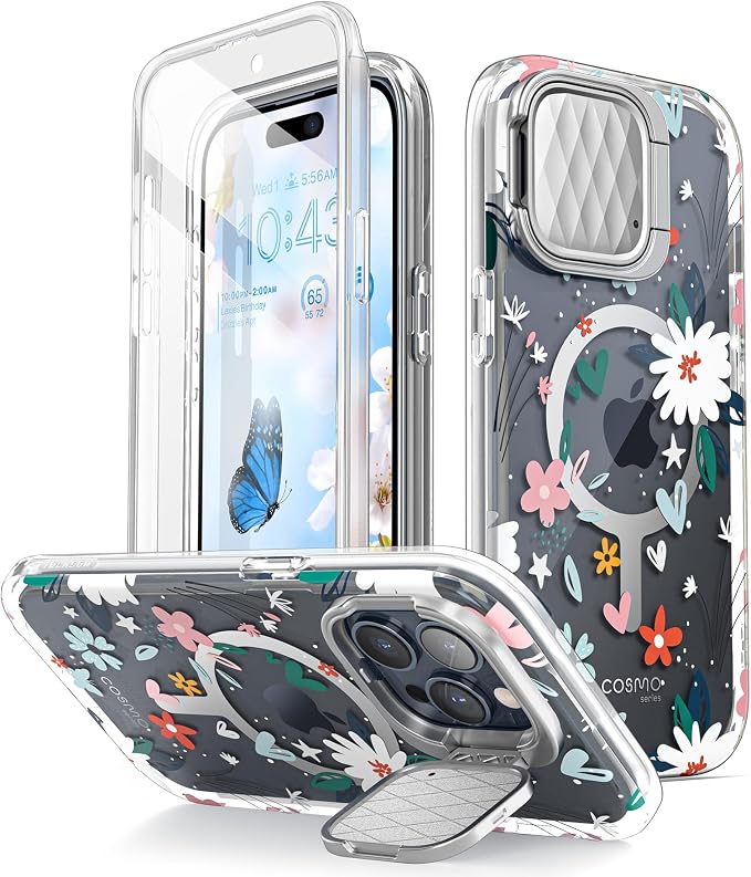 i-Blason for iPhone 15 Pro Case MagSafe, w/‌ Screen Protector, Paint | Built-in Screen Protector, Camera Cover Stand, Slim, Stylish by i-Blason