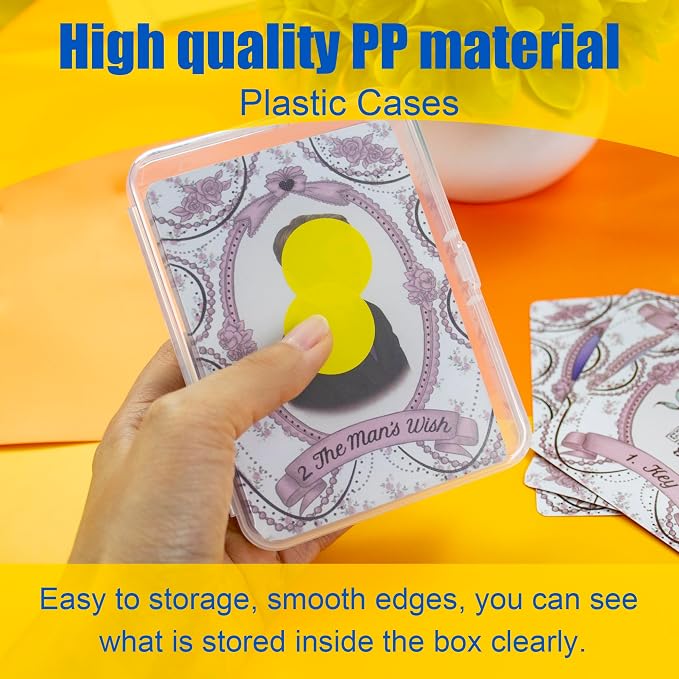 JINUPHION 4 Pcs Playing Card Case, for Go Fish/Old Maid/Oracle Card/Other Larger Than Standard Size Cards, Plastic Clear Card Deck Box Storage, 4 1/2" × 3 1/4" × 1 1/8" (NO Cards) - Image 4