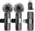 Wireless Microphone for iPhone iPad and Android Phone, 2 Pack Wireless Lavalier Lapel Mic with Noise Reduction, Plug and Play Mini Microphone for Video Recording Interview Podcast YouTube TikTok Vlog by Unknown