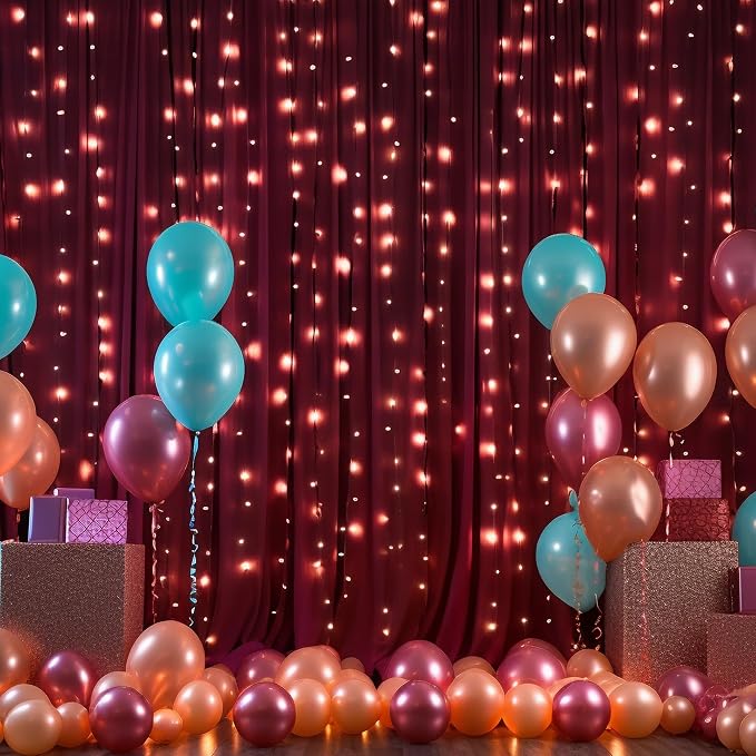 10x12 Burgundy Backdrop Curtains for Wedding Party Wrinkle Free Backdrops Curtain Drapes Fabric Decorations Maroon Photo Back Drop Cloth for Baby Shower Photography Stage Reception 5ft x 12ft,2 Panels - Image 3
