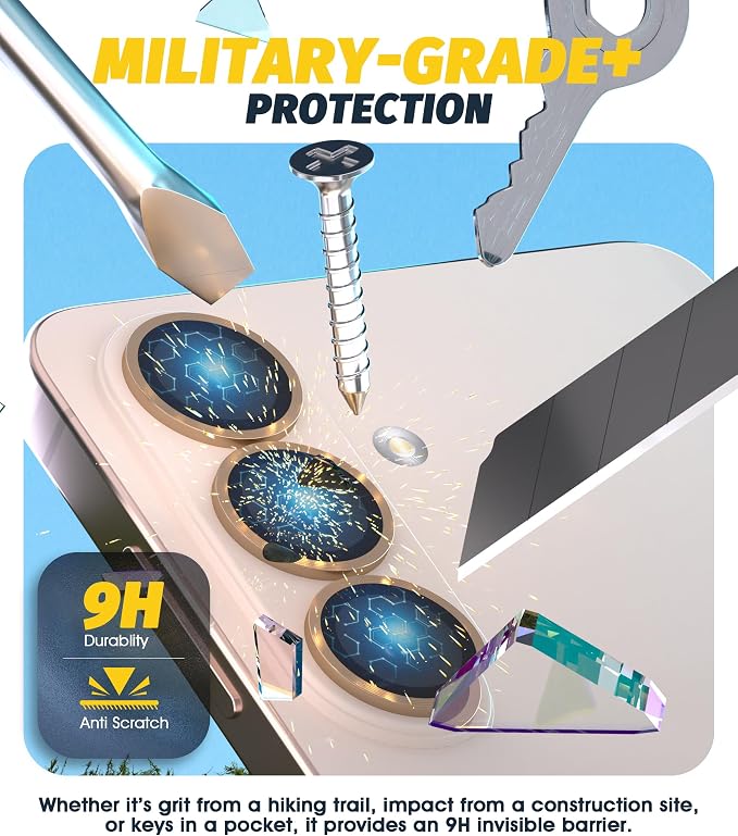 Orzero (2 Sets Camera Lens Protector for Samsung Galaxy S26 / S26 Plus, [EZ Install] [Case-Friendly] 9H Tempered Glass Lens Cover, Military-Grade Shockproof, HD Clarity Anti-Glare (Gold) - Image 4